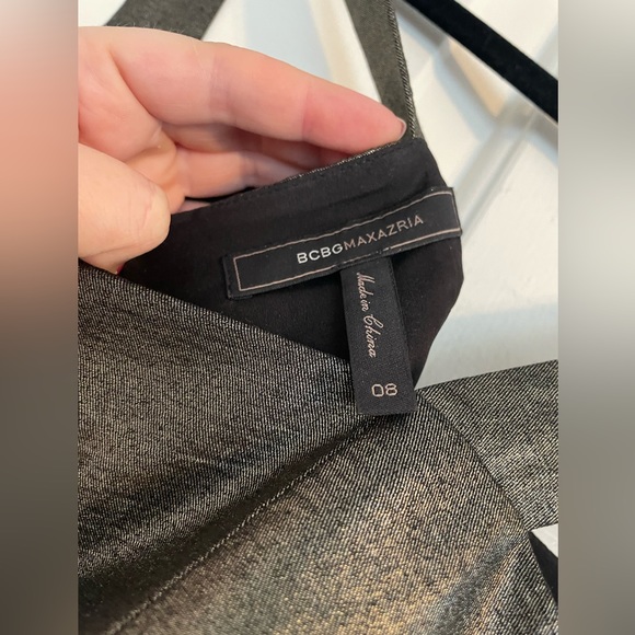 BCBGMaxazria Metallic V-Neck Wire Top - Picture 4 of 5